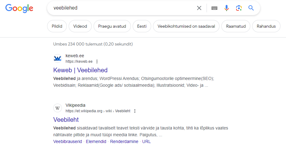 Kodulehel optimeerimine Keweb SEO teenuse abil